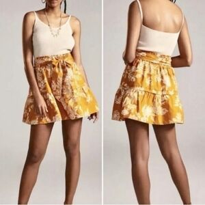 Maeve Anthropologie Somerset Floral Motif Tiered Mini Skirt In S